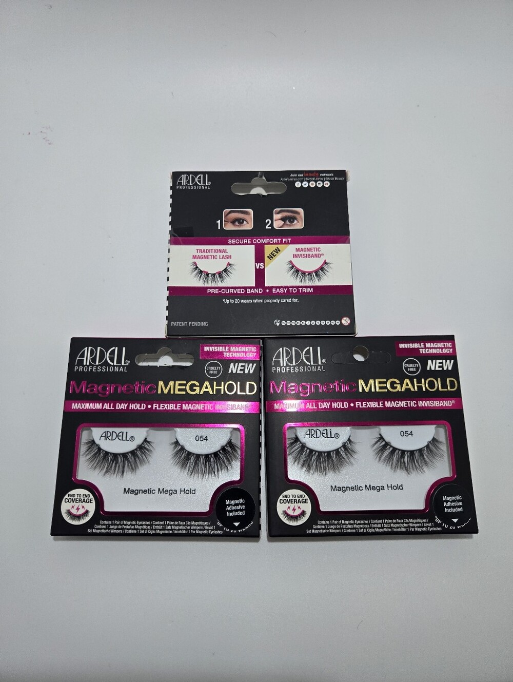 3 Ardell Magnetic Mega Hold False Lashes - Black (054)